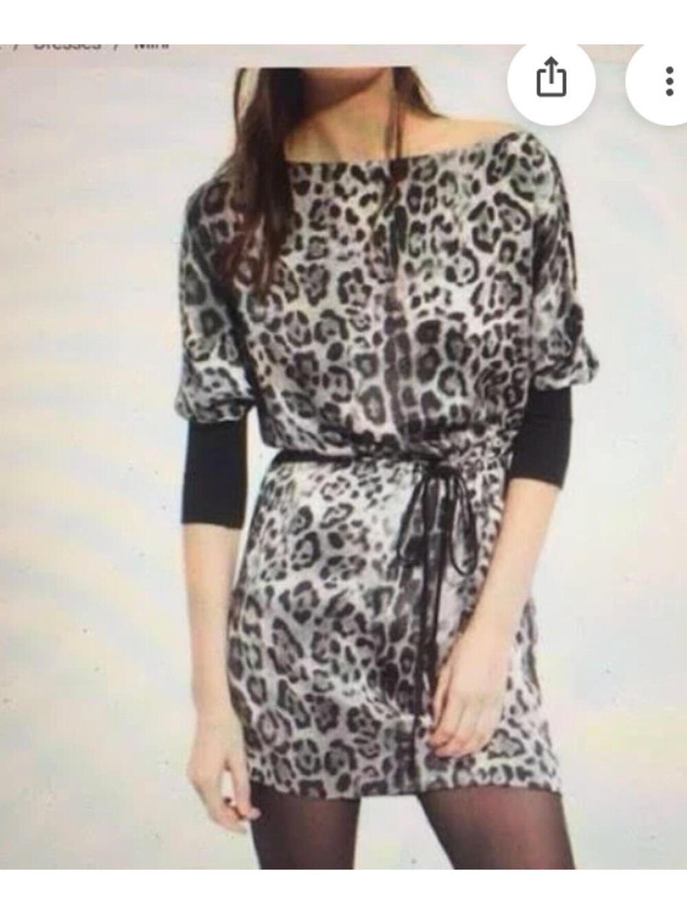 Robert Rodriquez sz 8 black animal‎ print all silk short dress AA